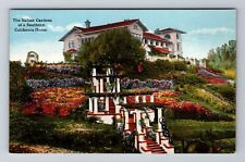 Colorful Italian Gardens Of Southern CA-California Home, Vintage Postcard picture