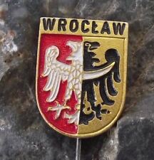 Vintage Wroclaw Polish City Poland Heraldic Crest Eagle Coat of Arms Pin Badge picture