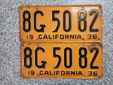 1936 California License Plates, Original, DMV Clear Guaranteed picture