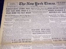 1947 JANUARY 5 NEW YORK TIMES - BARUCH QUITS ATOMIC POST - NT 2767 picture