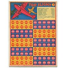 Top Flight Punch Card Game Vintage 1930s W.H. Brady Penny Gambling Planes Unused picture