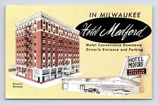 c1957 Hotel Medford Drive In Multi-View Milwaukee Wisconsin WI Postcard picture