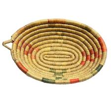 Native American Coil Woven Oval Basket Hand Woven Southwestern Tray Basket picture