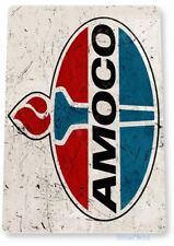 AMOCO OIL 12x18 Inch TIN SIGN NOSTALGIC REPRODUCTION ADVERTISEMENT USA GAS PUMP picture