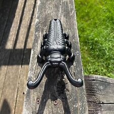 Antique Cast Iron Scarab Beetle Boot Jack 10” Long Flat Black Signed J.W. picture