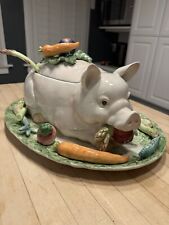 Fitz And Floyd 21st century “French Market” Pig soup Tureen & Platter & Spoon picture