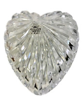 Avon Clear Crystal Heart Shaped Trinket Jewelry Box w Lid Over 24% Lead Crystal picture
