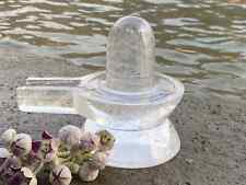 100% Pure Spathic Crystal Quartz Shelving Religious Shivling 12 CM Master Healer picture