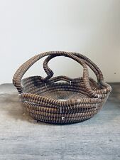 Vintage Small Abstract Woven Coiled Basket picture