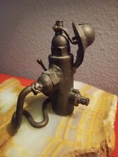 ANTIQUE BRONZE FIRE FIGHTER Hydrant, Hat & Axe Statue picture
