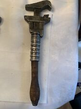 Antique Bemis & Call Co. Double Jaw Pipe Monkey 15” Wrench W/ Wood Handle #429 picture
