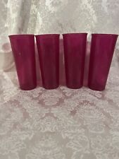 Tupperware Set Of 4 16 Oz Straight Sided Tumblers Cups Purple / Fuchsia BrandNew picture