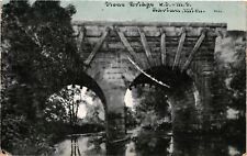 Postcard Railroad Stone Bridge W.S & M.S. Adrian Michigan picture