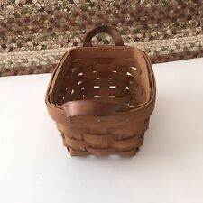 Longaberger Basket with Leather handles And Hard Protector ~ Small 1989 picture