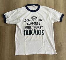 VTG Support Mike Dukakis UAW 1112 T-Shirt XL Local Union Ringer Tee GM Warren,OH picture