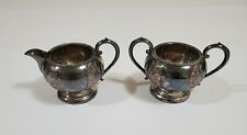 Silver Plated SP Copper Cream & Sugar Set Hand Chased Made in Canada BM MTS picture