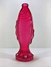 Fuchsia Colored Glass Fish Bottles / Vase Collectibles By Backwoods Lighting LLC picture