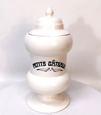 Vintage Howard Kaplan's French White Ceramic Pottery Cookie Jar READ picture