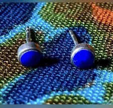 Vintage Blue Lapis Tiny Round Earrings picture