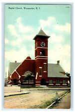 c1910 Baptist Church View Woonsocket Rhode Island RI Antique Postcard picture