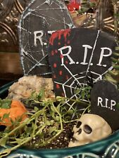 Halloween Crafts Three Small Slate Tombstones For Kids Crafts And Decor picture