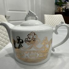 Teapot Rosanna Kings Road Gold Crown Porcelain Tea Pot 6 Cup Capacity Mint picture