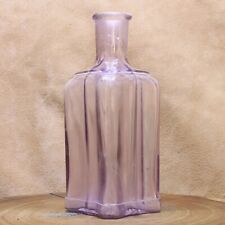 Unusual Antique Bottle Sunburst Bottom Ribbed Sides 1900 Bubbles Purple Glass picture