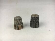 Two Antique Stamped Simons Brothers Sterling Silver Thimbles Size 9 & 10 picture