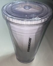 Starbucks 2011 Silver Gray White Ombre Acrylic 16 oz Tumbler Cup Lid No Straw  picture
