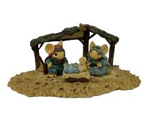 Ganz Little Cheesers Mouse Nativity 3 Piece Set and Creche Base Christmas 1993 picture