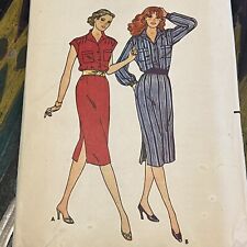 Vintage 1980s Butterick 6786 Loose Fitting Dress Sewing Pattern 12 XS UNCUT picture