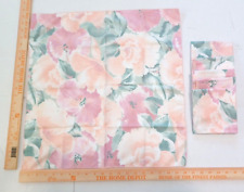 6 Cloth Pink Peach Green Napkins Mid Century Pastel Flower Floral 20