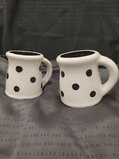L👀K Terramoto Ceramic Mugs Cow White with Black Dots Vintage Coffee Mug Lot 2 picture