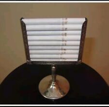 MCM Silverplate Tabletop Standing Cigarette Holder Pat 1950 silver plated stand picture
