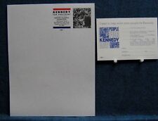 1968 (2) Items RFK Robert F Kennedy For Pres Letterhead & Vol Card- S.F. & L.A.  picture