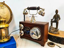 Antique Wood Royal Retro Design Telephone Rotary Dial Candlestick Home decor picture