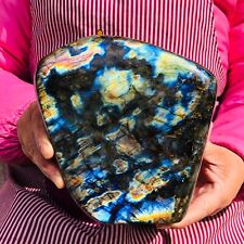 6.4LB Large Natural Gorgeous Labradorite Crystal Quartz Mineral Specimen heals picture
