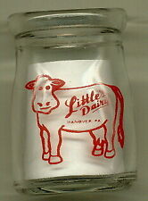 Littles Dairy 3/4 oz. Creamer Bottle Hanover, Pa. Cow picture