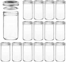 Mason Jars 12 OZ | 15 Pcs Canning Jars with Regular Lids | Jam, Honey, Favors picture