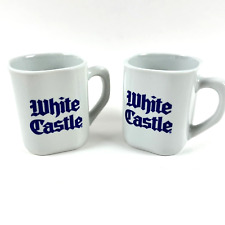 VTG 2 1994 White Castle Square Ceramic Coffee Cup Mug Buy em buy the sack 12oz picture