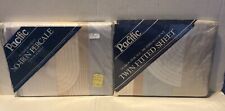 New Vintage TWIN Sheet Set Flat & Fitted Pacific Percale Abstract Romanesque picture