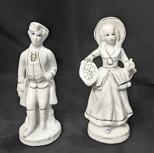 Vintage Hand Made Porcelain Victorian Figurines Man/Woman - One Of A Kind  picture