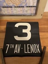 VELLUM 1962 NY NYC SUBWAY ROLL SIGN #3 LINE 7TH AVENUE LENOX HARLEM MANHATTAN picture