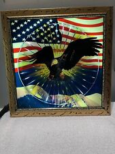 Vintage Bald Eagle And Flag Motion Picture Light  13x13 Framed picture