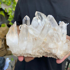 4.7lb Natural Clear White Quartz Crystal Cluster Rough Healing Specimen picture
