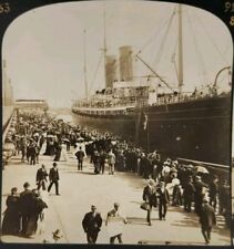 Antique Stereoview Steamer Ship Umbria Docked Liverpool HC White Co RARE Photo picture