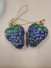 Vintage Grapes Christmas Tree Ornaments,  Mica Glitter Glass 2.5