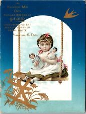 Yankton SD Excelsior Mill Co Flour Girl On Swing Dolls Gold Bird JQV1 picture