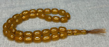 Antique Islamic Worry Preyer Beads 33+Imam Catlin Bakelite Amber Translucent 70g picture