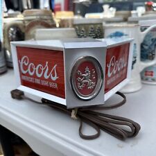 Vintage Coors Lighted Pool Table Cash Register Lamp Sign 2 Sided Rare1979 No Box picture